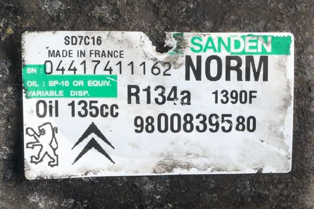 Aircondition kompressor til Peugeot 3008 2009-2016 (Type I)  (SANDEN|1390F|98 008395 80|)