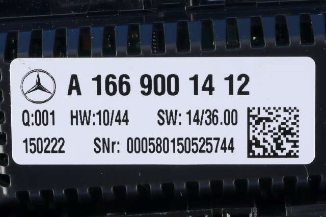 Varmeapparat betjening til Mercedes GLE 2015-2018 (Fase 2) (W166) (W166) (MERCEDES|A 166 900 14 12|)