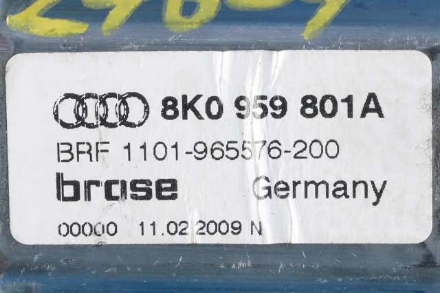 Ruteheis, kun motor, venstre foran til Audi A4 2007-2014 (Type IV) (B8) (B8) (VAG|8K0 959 801 A|)