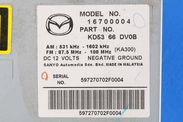 Bilstereo navigasjon til Mazda CX-5 2012-2017 (Type I)  (MAZDA|KD53-66-DV0B|)