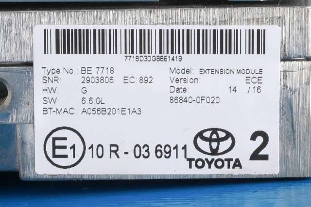 Bilstereo navigasjon til Toyota RAV4 2016-2019 (Type IV, Fase 2)  (TOYOTA|86140-42330|)