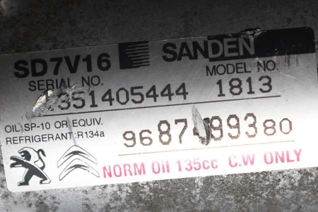 Aircondition kompressor til Toyota Proace 2013-2016 (Type I)  (SANDEN|1813|96 874993 80|)