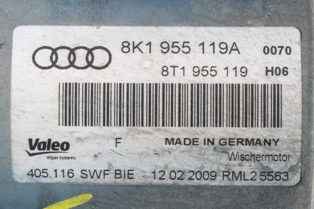 Viskermotor frontrute komplett m/overføring til Audi A4 2007-2014 (Type IV) (B8) (B8) (VALEO|405.116|8K1 955 119 A|)