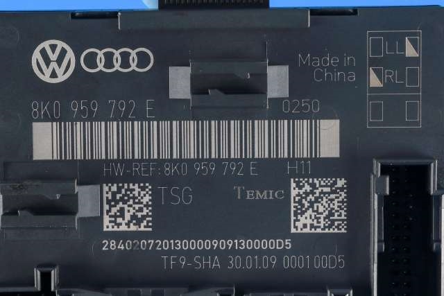 Styreenhet dør høyre foran til Audi A4 2007-2014 (Type IV) (B8) (B8) (VAG|8K0 959 792 E|)