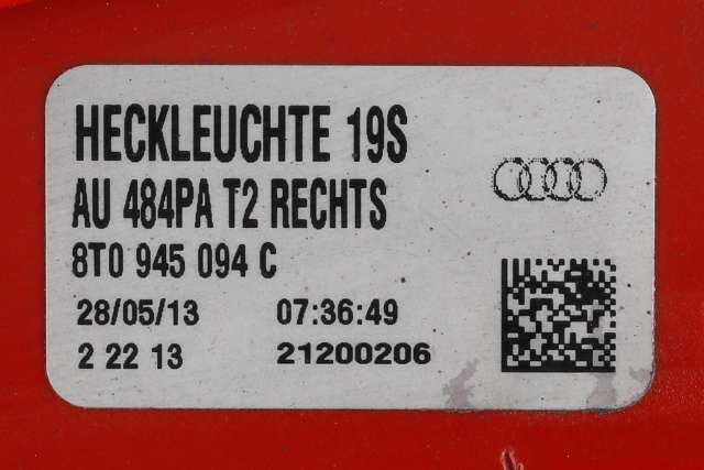 Baklykt høyre indre til Audi A5 2007-2016 (Type I) (VAG|8T0 945 094 C|)