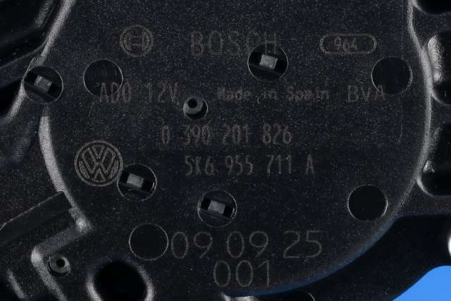 Viskermotor bakrute til VW Polo 2009-2014 (Type V, Fase 1)  (BOSCH|0 390 201 826|5K6 955 711 A|)