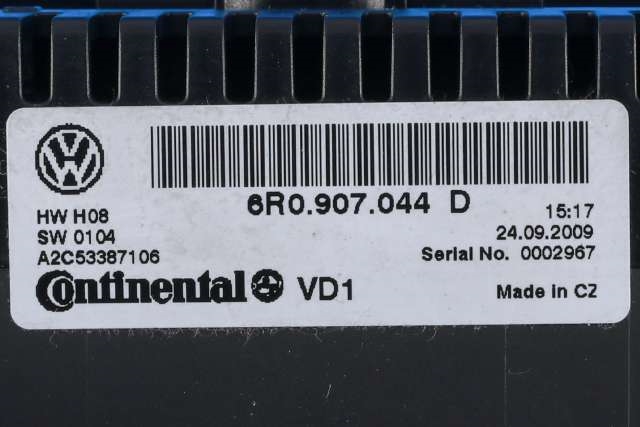 Varmeapparat betjening til VW Polo 2009-2014 (Type V, Fase 1) (VAG|6R0 907 044 D|)