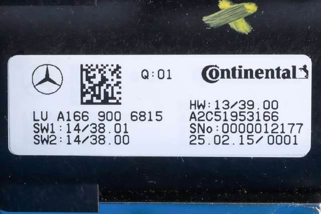 Bilstereo navigasjon betjeningspanel til Mercedes GLE 2015-2018 (Fase 2) (W166) (W166) (MERCEDES|A 166 900 65 14|)