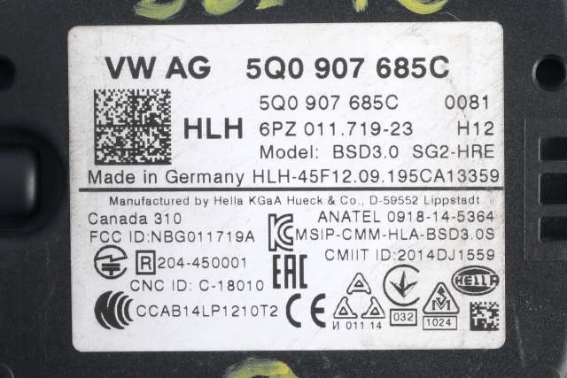 Sensor blindsone til VW e-Golf 2017-2020 (Fase 2) (VAG|5Q0 907 685 C|)