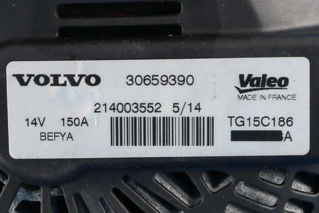 Dynamo diesel til Volvo V40 2012-2019  (VALEO|TG15C186|30659390. 14 VOLT - 150 AMP|)