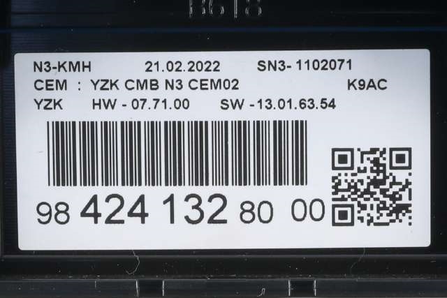 Instrumentpanel til Toyota Proace City 2020-->> (PSA|98 424132 80|)