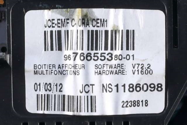 Instrument kjørecomputer til Peugeot Expert 2007-2016 (Type II)  (PEUGEOT|96 766553 80|)
