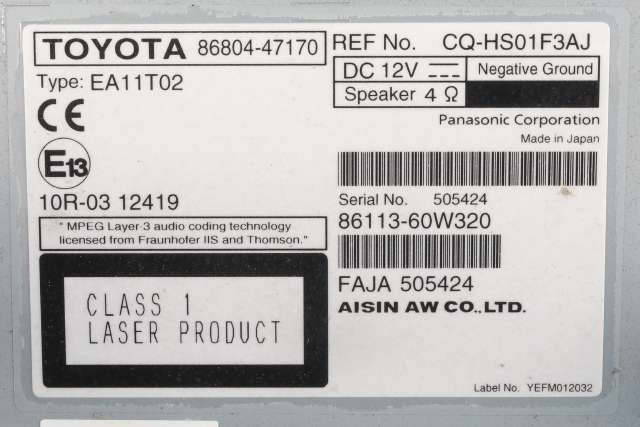 Bilstereo navigasjon til Toyota Prius +7 2012-2020 (Type III) (stasjonsvogn) (stasjonsvogn) (TOYOTA|86804-47170|)
