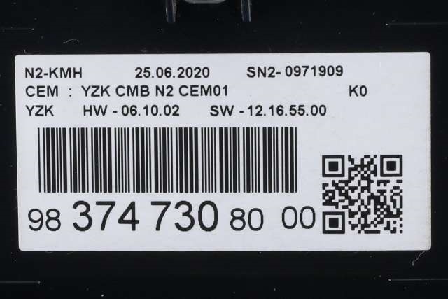 Instrumentpanel til Peugeot Expert 2016-->> (Type III)  (PEUGEOT|98 374730 80-00|)