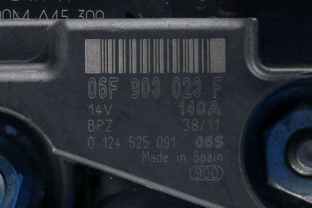 Dynamo diesel til Audi A1 2010-2014 (Type I, Fase 1) (BOSCH|0 124 525 091|06F 903 023 F. 14 VOLT - 140 AMP|)