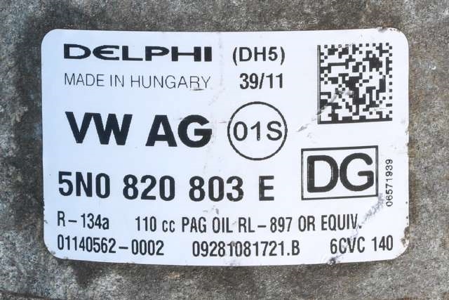 Aircondition kompressor til Audi A1 2010-2014 (Type I, Fase 1)  (VAG|5N0 820 803 E|)
