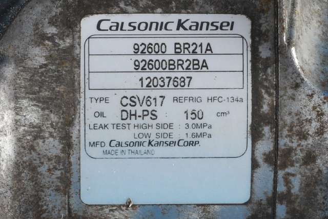 Aircondition kompressor til Nissan Qashqai 2010-2014 (Type I, Fase 2) (CALSONIC|12037687|92600-BR21A|)