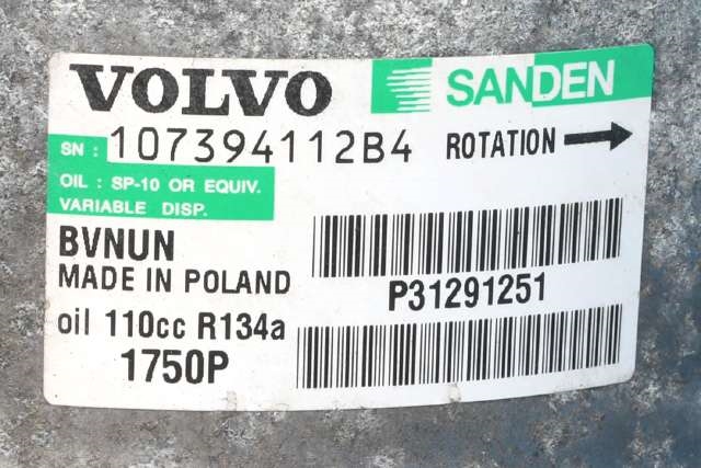 Aircondition kompressor til Volvo V40 2012-2019 (SANDEN|1750P|P31291251|)
