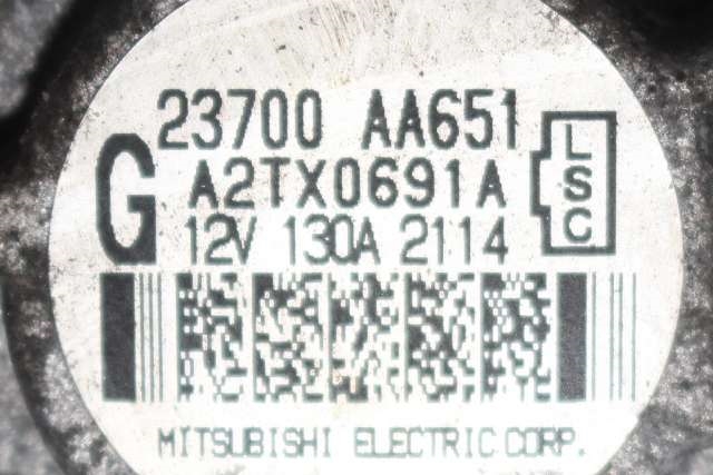 Dynamo til Subaru Outback 2009-2014 (Type IV) (MITSUBISHI|A2TX0691A|23700-AA651. 12 VOLT - 130 AMP|)