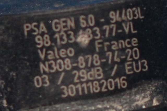 Parkeringssensor bak til Opel Combo E 2019-->>  (PSA|98 133483 77|)