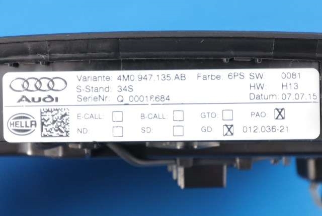 Taklyspanel til Audi Q7 2015-->> (Type II)  (VAG|4M0 947 135 AB|)
