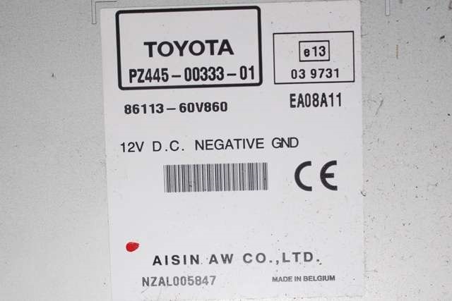 Bilstereo navigasjon til Toyota Avensis 2009-2015 (Type III, Fase 1)  (TOYOTA|PZ445-00333-01|)