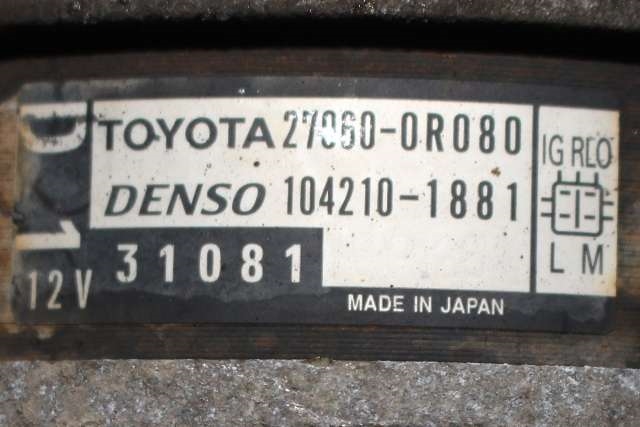 Dynamo diesel til Toyota Verso 2009-2016 (Type III)  (DENSO|104210-1881|27060-0R080|)