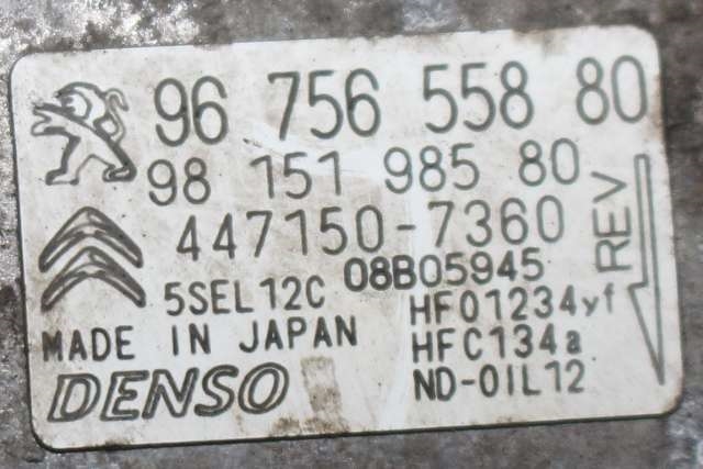 Aircondition kompressor til Opel Combo E 2019-->> (DENSO|447150-7360|96 756558 80|)