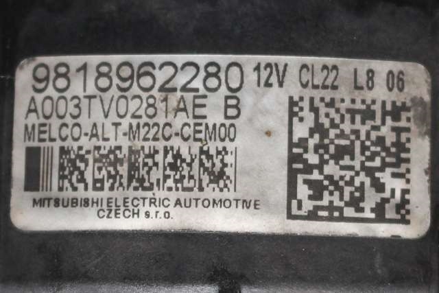 Dynamo diesel til Opel Combo E 2019-->>  (MITSUBISHI|A003TV0281AE|98 189622 80. 12 VOL CL22|)