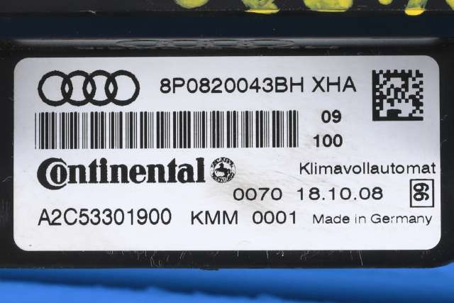 Varmeapparat betjening til Audi A3 2009-2012 (Type II, Fase 2)  (VAG|8P0 820 043 BH|)