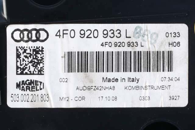 Instrumentpanel til Audi A6, Allroad 2008-2011 (Type II, Fase 2) (C6) (C6) (MAGNETI|503.002.201.803|4F0 920 933 L|)