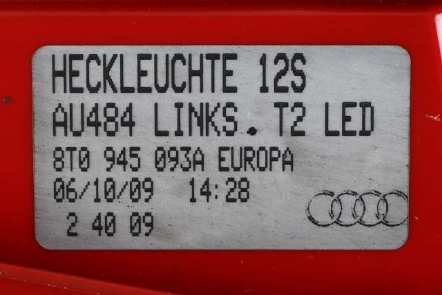 Baklykt venstre indre til Audi A5 2007-2016 (Type I) (VAG|8T0 945 093 A|)