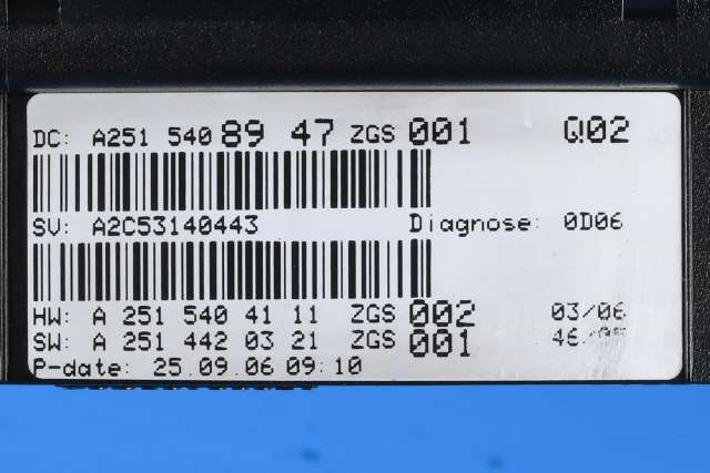 Instrumentpanel til Mercedes ML 2005-2011 (W164) (W164) (VDO|A2C53140443|A 251 540 89 47|)