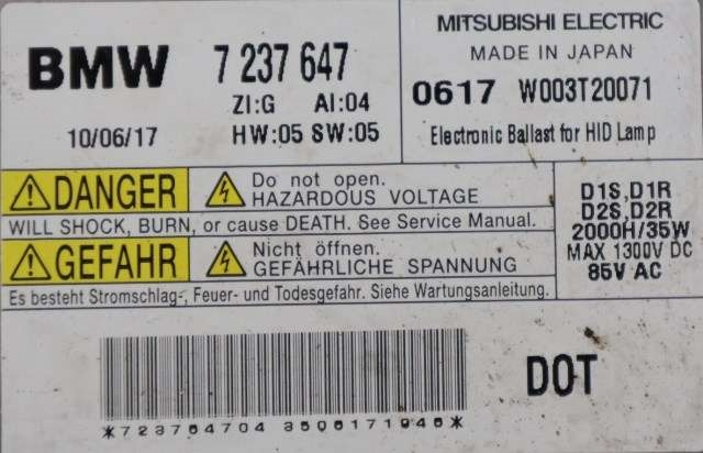 Styreenhet xenon/ballast til BMW X1 2009-2015 (E84) (E84) (BMW|7 237 647|)