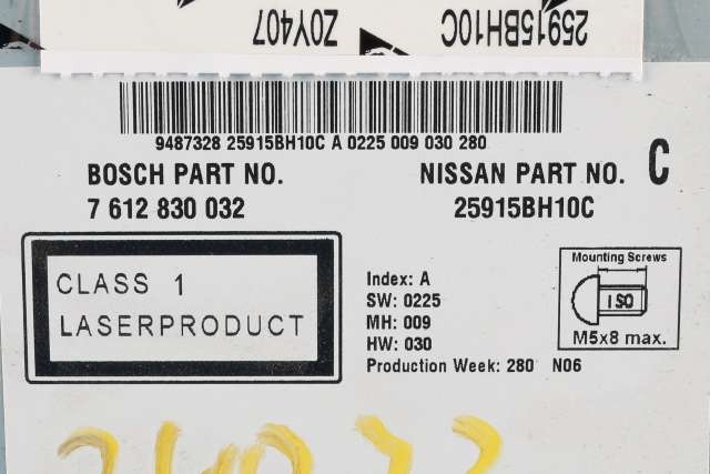 Bilstereo navigasjon til Nissan Qashqai 2010-2014 (Type I, Fase 2)  (NISSAN|25915-BH10C|)