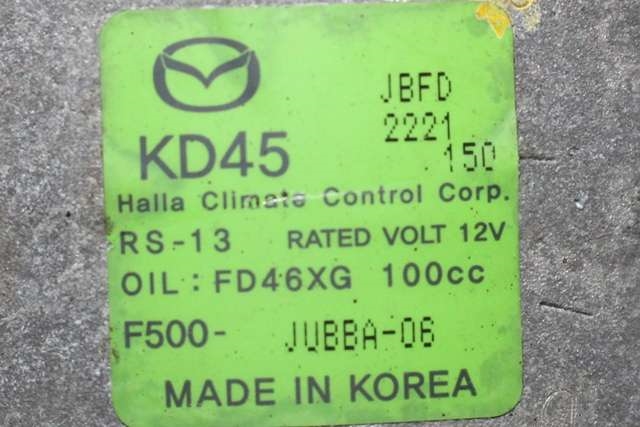 Aircondition kompressor til Mazda CX-5 2012-2017 (Type I) (HALLA|F500-JUBBA-06|)