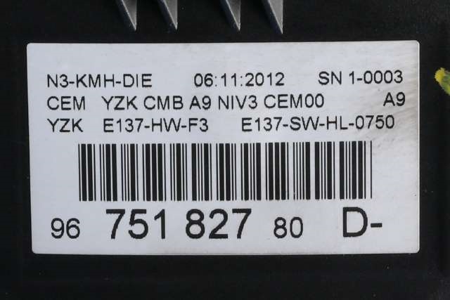 Instrumentpanel til Peugeot 208 2012-2019 (Type I) (PEUGEOT|96 751827 80|)