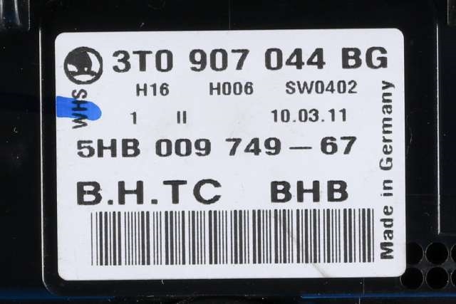 Varmeapparat betjening til Škoda Superb 2008-2015 (Type II)  (HELLA|5HB 009 749-67|3T0 907 044 BG|)