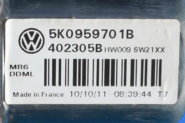 Ruteheis, kun motor, venstre foran til VW Golf VI 2008-2012 (VAG|5K0 959 701 B|)