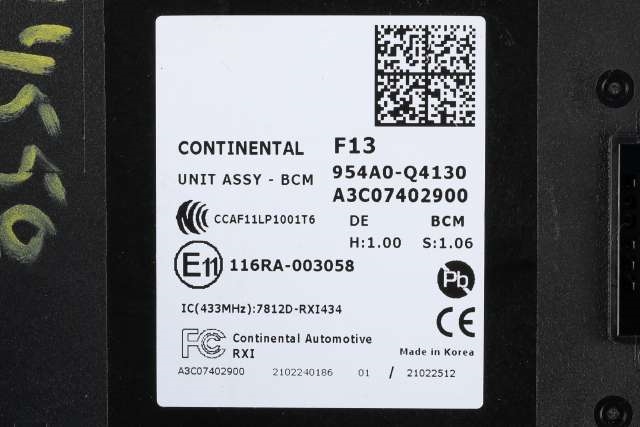 Styreenhet comfort (BCM) til Kia Niro 2016-2021  (KIA|954A0-Q4130|)