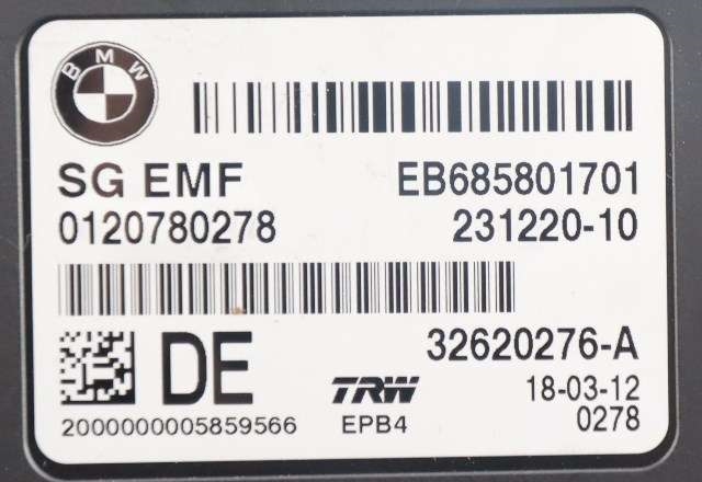 Styreenhet elektrisk parkbrems (EPB - Electric Parking Brake) til BMW 5-Serie 2010-2017 (F10/F11) (F10/F11) (TRW|32620276-A|6 858 017|)