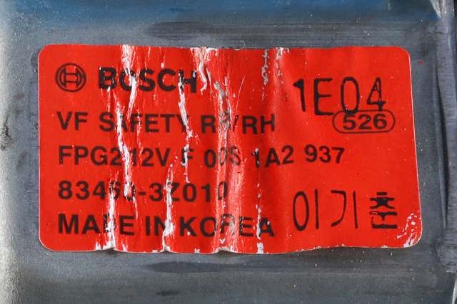 Ruteheis, kun motor, høyre bak til Hyundai i40 2012-2017  (HYUNDAI|83460-3Z010|)