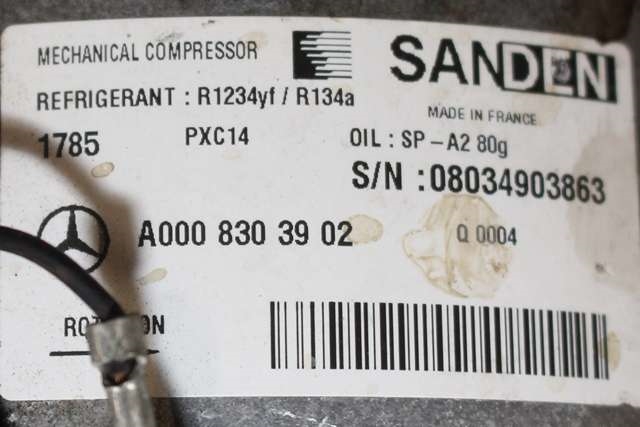 Aircondition kompressor til Mercedes GLC 2015-2022 (X253) (X253) (SANDEN|1785|A 000 830 39 02|)