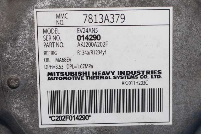 Aircondition kompressor hybrid til Mitsubishi Outlander 2015-->> (Type III, Fase 2) (MITSUBISHI|7813A379|)