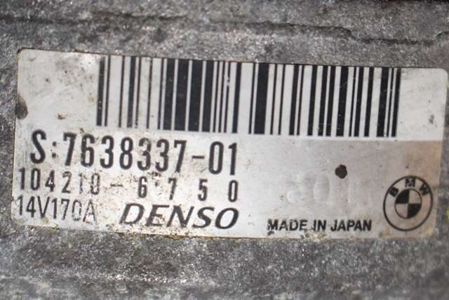 Dynamo til BMW 1-Serie 2011-2015 (Fase 1) (F20/F21) (F20/F21) (DENSO|104210-6750|7 638 337. 14 VOLT - 170 AMP|)