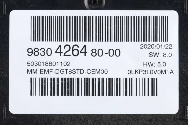 Bilstereo navigasjon skjerm til Citroën Berlingo 2019-->> (Type III)  (CITROEN|98 304264 80|)