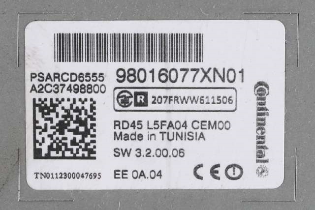 Bilstereo til Peugeot 308 2011-2013 (Type I, Fase 2) (PEUGEOT|98 016077 XN-01|)
