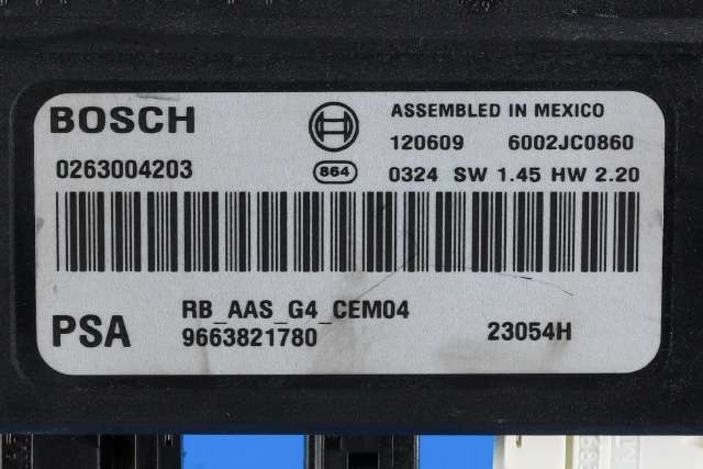 Styreenhet parkering til Peugeot 308 2011-2013 (Type I, Fase 2)  (BOSCH|0 263 004 203|96 638217 80|)