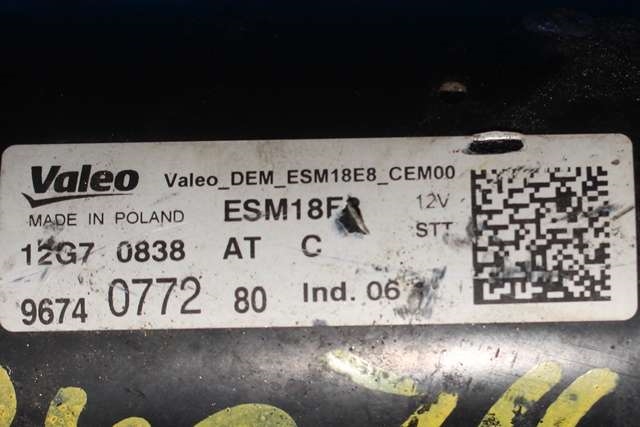 Starter til Peugeot 308 2013-2021 (Type II) (VALEO|ESM18E8|96 740772 80.|)
