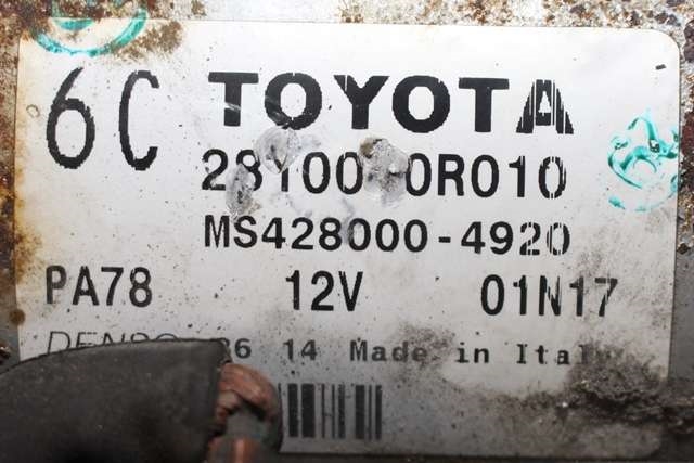 Starter diesel til Toyota RAV4 2009-2013 (Type III, Fase 2) (DENSO|428000-4920|28100-0R010|)